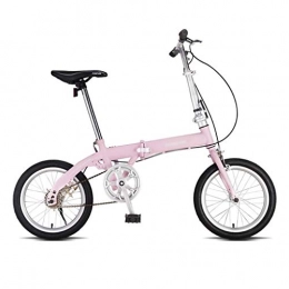 Bicicletas Plegables Bicicletas Plegable Velocidad Variable 20 Pulgadas Porttil Ultraligera For Adultos Estudiante De 16 Pulgadas (Color : Pink, Size : 20 Inches)