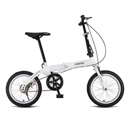 Bicicletas Bicicleta Bicicletas Plegable Velocidad Variable 20 Pulgadas Portátil Ultraligera For Adultos Estudiante De 16 Pulgadas (Color : Blanco, Size : 16inches)