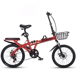 gxj Plegables Bicicletas Plegables, 7 Velocidades Mini Bicicletas Compactas Para Viajero Urbano, Frenos De Disco Dual Y Una Suspensión Dual Ligera Bici Plegable Para Hombres Mujeres Y Adolescentes, Ro(Size:20 inch)