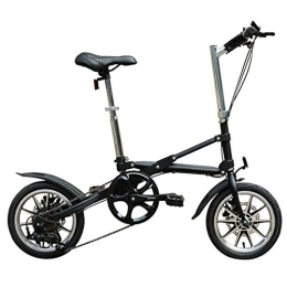 DJYD Bicicleta Bicicletas plegables adultos, de 14 pulgadas Mini plegable del freno de disco de la bicicleta, mujeres de los hombres de alta marco de acero de carbono super compacto reforzado cercanías de bicicletas