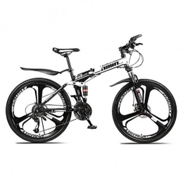 Autopeck Bicicleta Bicicletas plegables de acero de alto carbono doble freno de disco de 26 pulgadas de acero al carbono de 21 velocidades de bicicleta de 3 cortadores de rueda portátil de viaje