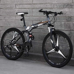 HFJKD Plegables Bicicletas plegables de bicicleta de montaña, bicicleta de doble suspensión con freno de doble disco de 27 velocidades, 26 pulgadas, freno de doble disco, bicicletas de velocidad variable todoterreno