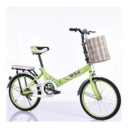 YNLRY Plegables Bicicletas Plegables Varón Y Mujer De 20 Pulgadas De Estudiantes De Choque For Adultos Absorción Montar Velocidad del Coche Ultra Ligero De La Bicicleta Portátil (Color : Green)