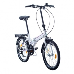 Bikesport Bicicleta Bikesport FOLDING Bicicleta plegable ruedas de 20" Shimano 6 velocidades (Blanco brillante rojo)