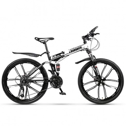 AminBike Plegables Cambiador de 21 velocidades MTB plegable Bicicleta de montaña plegable Bicicleta de montaña Frenos de doble disco Plegable Ciclismo de viaje 26 pulgadas Neumático de diez cuchillas (negro blanco)