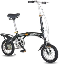 L.HPT Bicicleta Cambio de bicicleta plegable de 14 pulgadas - Bicicleta de amortiguador para hombres y mujeres - Bicicleta de bicicleta plegable de una sola velocidad para coche de estudiante, Rojo (Color: Negro)