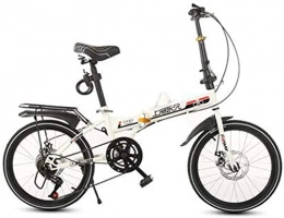 Chandelier Bicicleta Chandelier Bicicleta Plegable Creativa para Hombres y Mujeres Adultos de 20 Pulgadas Bicicleta de Velocidad Variable Bicicleta porttil Ligera, White-Banner Wheels