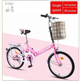 Chang Xiang Ya Shop Bicicleta Chang Xiang Ya Shop Bicicleta Plegable Bicicleta portátil al Aire Libre pequeño Mini Moto Bicicleta de montaña Calle Urbana Bicicleta Arriba elástico Amortiguador (Color : Pink, Size : 20 Inches)