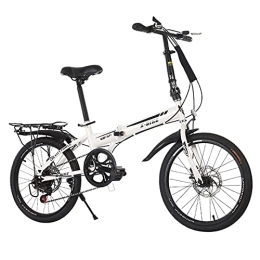 CHHD Bicicleta CHHD Bicicleta Plegable de Acero al Carbono de 20 Pulgadas Bicicletas para Adultos para Hombres y Mujeres Sistema de Frenos de Disco Dual