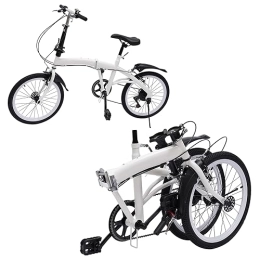 CHIMHOON Bicicleta CHIMHOON Bicicleta plegable para adultos, 20 pulgadas, bicicleta plegable para adultos, 7 velocidades, doble freno, acero al carbono, delantera y trasera, altura ajustable con guardabarros (90%
