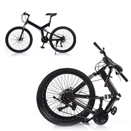 CHIMHOON Plegables CHIMHOON Dirt Bike - Bicicleta de montaña de 26 pulgadas, para adultos y jóvenes, 21 velocidades, plegable, color negro, con frenos de disco dobles delanteros y traseros para 150 kg (premontada 85%)