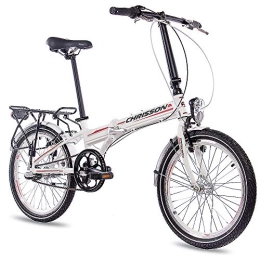 CHRISSON Plegables CHRISSON Bicicleta plegable de 20 pulgadas – Foldrider 2.0 Blanco – Bicicleta plegable para hombre y mujer – Bicicleta plegable de 20 pulgadas con 3 marchas Shimano Nexus – Bicicleta plegable de ciudad