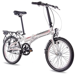 CHRISSON Plegables CHRISSON Bicicleta plegable plegable de 20 pulgadas – Foldrider 2.0 Blanco – Bicicleta plegable para hombre y mujer – Bicicleta plegable de 20 pulgadas con 3 velocidades Shimano Nexus – Bicicleta plegable de la ciudad