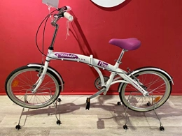 CINZIA Plegables CINZIA - Bicicleta Plegable Flexy de 20 Pulgadas, sin Cambios, Color Blanco y Morado