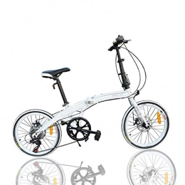 Comooc Bicicleta Comooc Bicicleta plegable de 20 pulgadas con velocidad variable para adultos hombres y mujeres ultraligera coche de regalo para coches de estudiantes, color Blanco, tamaño 20 pulgadas (50, 8 cm)