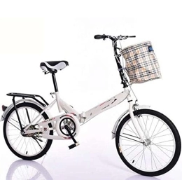 COUYY Bicicleta COUYY Bicicleta plegable de 20 pulgadas para adultos hombres y mujeres ultraligero portátil absorción de golpes coche estudiante regalo bicicleta, blanco