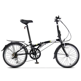 D&XQX Bicicleta D&XQX 20 Pulgadas Bici de montaña Plegable Velocidad, Coche con Coche Estudiante Adulto Hombres Y Mujeres Velocidad Compacto y Ligero para Bicicleta de amortiguación de Bicicletas, Negro
