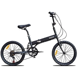 D&XQX Bicicleta D&XQX Trekking, 20 Pulgadas Bicicleta Plegable Variable de Alta Velocidad de Acero al Carbono con absorción de Impactos Off-Road de Bicicletas de montaña Hombres Mujeres 140cm-180cm, Negro