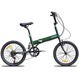 D&XQX Plegables D&XQX Trekking, 20 Pulgadas Bicicleta Plegable Variable de Alta Velocidad de Acero al Carbono con absorción de Impactos Off-Road de Bicicletas de montaña Hombres Mujeres 140cm-180cm, Verde