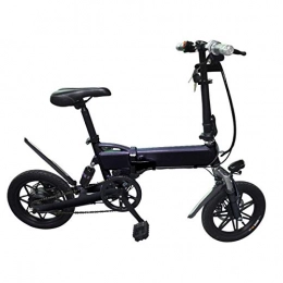 Daxiong Bicicleta eléctrica Plegable con Refuerzo de Pedal Coche eléctrico para Adultos con Doble Freno de Disco de 14 Pulgadas para Trabajar de Manera Conveniente y fácil de Llevar,Black