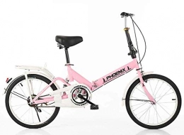 YOUSR Plegables Desplazamiento De 16 Pulgadas, 20 Pulgadas Sin Bicicleta Plegable Nio Adulto Hombre Y Mujer Estudiante Bicicleta Pink 16inches