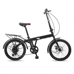 DFKDGL Bicicleta plegable de 20 pulgadas para niños y niñas, bicicleta plegable de 6 velocidades, para estudiantes, ocio, ligera, absorción de golpes, color negro, tamaño: 20 pulgadas