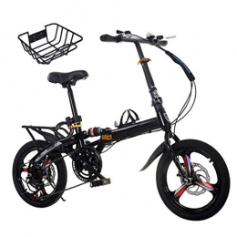 DFKDGL Plegables DFKDGL Bicicleta plegable, para mujer, con neumáticos amplios, estante trasero, freno de disco doble (color C2, tamaño: 20 pulgadas)