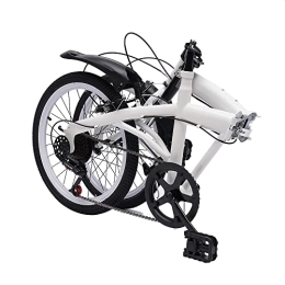 DGKLNDSY Bicicleta plegable de 20 pulgadas, con 2 ruedas, 7 velocidades, ajustable, de acero al carbono