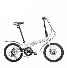 GHGJU Bicicleta Disco De Aleacin De Aluminio De 20 Pulgadas De Doble Disco Freno Adultos Mini Bicicleta Plegable Nios Herramientas De Transporte De Bicicletas, White-20in