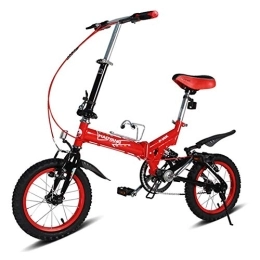 DJYD Bicicletas Plegables, niños de 14 Pulgadas Mini Plegable Bicicleta de montaña, Acero de Alto Carbono de Peso Ligero Plegable portátil de Bicicletas, suspensión de la Bici, Blancos FDWFN
