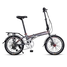 DODOBD Plegables DODOBD Bicicleta Plegable de 20 Pulgadas, Folding Bici Plegable Marco de Acero al Carbono, 7 Velocidades, Altura del Asiento Ajustable hasta, para Deportes al Aire Libre