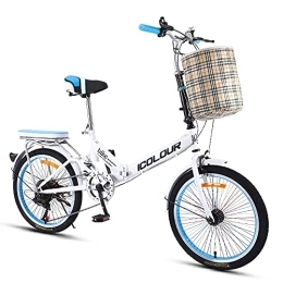 DODOBD Bicicleta DODOBD Bicicleta Plegable de Aluminio de 20 Pulgadas, Cambio de 6 Velocidades con Piñón Libre para Exterior, Sin Herramientas, Fácil de Transportar, Unisex Adulto