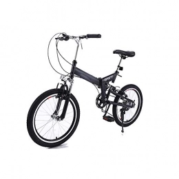 DRAKE18 Bicicleta Plegable, Bicicleta de montaña 20 Pulgadas 7 Velocidad Variable para Adultos al Aire Libre Viaje,Black
