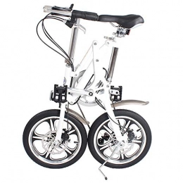 DRAKE18 Plegables DRAKE18 Bicicleta Plegable, Mini Bicicleta Plegable 16 Pulgadas, 7 velocidades, Velocidad Variable, Doble Freno de Disco Plegable, Hombres y Mujeres Adultos, Viajes al Aire Libre, White