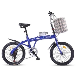DYB Bicicleta DYB Bicicleta Plegable Ligera, Mini Bicicleta para Estudiantes Ultraligera y Conveniente Bicicleta Unisex de 20"y 7 Velocidades Cuadro de Acero de Alto Carbono con Guardabarros Delantero y Trasero