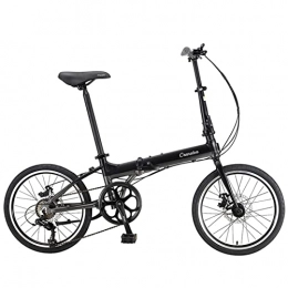 EASSEN Bicicleta EASSEN Bicicleta de montaña Plegable de 20 Pulgadas, Marco de Aluminio de 7 velocidades con Frenos de Disco Dual, suspensión Frontal Antideslizante Antideslizante amortigua Black Gray