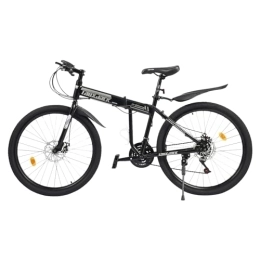 ERnonde Bicicleta ERnonde Bicicleta de montaña de 26 pulgadas, 21 velocidades, bicicleta plegable para adultos, freno de disco, bicicleta plegable moderna con desviador trasero