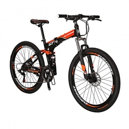 EUROBIKE Plegables Eurobike Bicicleta de montaña plegable para adultos de 27.5 pulgadas para hombres Marco de bicicleta de acero de 18 pulgadas (naranja de rueda regular)