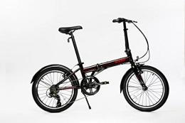 EuroMini ZiZZO Via - Bicicleta Plegable de 27 LB (Marco de Aluminio Ligero, 7 velocidades, Bicicleta Plegable con Guardabarros de 20 Pulgadas)