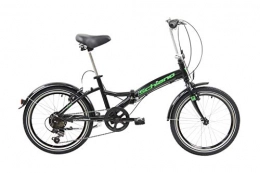 F.lli Schiano Bicicleta F.lli Schiano Pure Bicicleta Plegable, Unisex-Adult, Negro-Verde, 20''