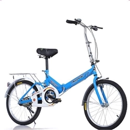 FJW Bicicleta FJW Unisexo Bicicleta Plegable de suspensión 16 Pulgadas 20 Pulgadas Acero de Alto Carbono Estudiante Niño Ciudad del Viajero Bicicleta, Blue, 16Inch