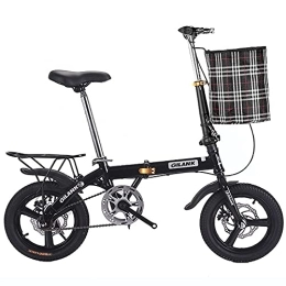 BCCDP Bicicleta Folding Bicicleta Plegable, Bicicleta Plegable Bikes para Mujer Hombre Adultos, Acero de Alto Carbono, Bicicleta Retro de Ciudad para Trabajo Ligero con Canasta para Automóvil
