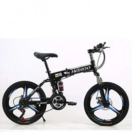 CXSMKP Bicicleta Folding Bike Mountain Bike for Adult Mini Lightweight Foldable, 26 Inch 21 Speed, Comfortable Saddle, High Carbon Steel Folding Frame, Disc Brake Rear Rack, Negro