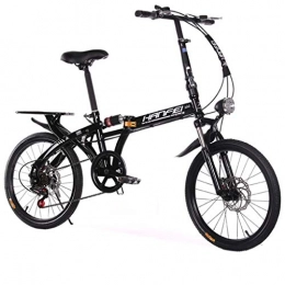 Folding Bikes Plegables Folding Bikes Bicicleta Plegable para Estudiante, porttil, Ultraligera, para Cambio de Velocidad, 20 Pulgadas, Apta para 145 - 190 cm, Color Negro, tamao 51 cm