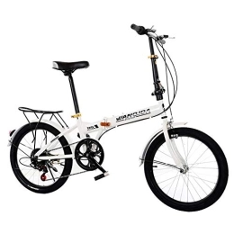 GDZFY Plegables GDZFY Mini Compacto Bike Plegables 20in, Cambio De 7 Velocidades Bicicleta Plegable Urbana, Adulto Bicicleta Plegable Urban Commuter con Back Rack B 20in