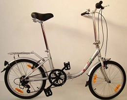 GermanXia Bicicleta Germ anxia bicicleta plegable Comfort 20'6g Shimano Incluye LED de iluminacin y bolsa, negro
