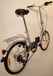 GermanXia - Bicicleta plegable ( 6 velocidades, 20 " ), color plateado