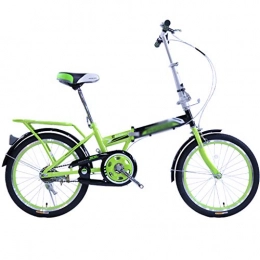 GEXIN Bicicleta Plegable, Bicicleta de 20 '' con Marco de Acero de Alto Carbono, Manillar en Forma de T, Verde