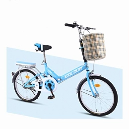 GHH Bicicleta GHH Bicicleta Plegable Urbana Unisex 7 velocidades 20" Sillin Confort Ligera Urbana Fácil de Transportar, para Mujer, Azul, A