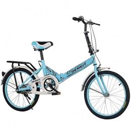 GJNWRQCY Plegables GJNWRQCY Bicicleta Plegable de 20 Pulgadas Bicicleta para Adultos Bicicleta para Mujer Bicicleta con Marco de Acero de Alto Carbono Bicicleta para Estudiantes, Azul